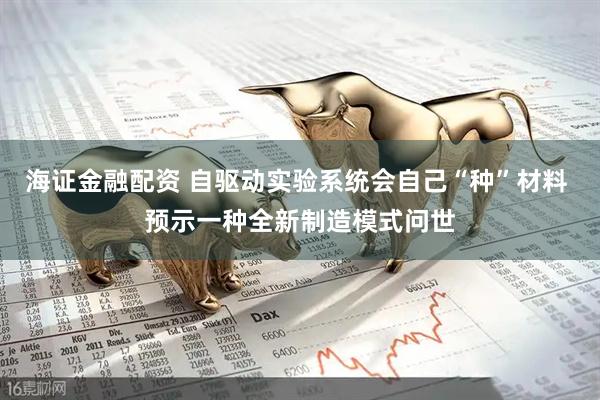 海证金融配资 自驱动实验系统会自己“种”材料 预示一种全新制造模式问世