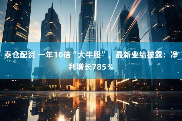 泰仓配资 一年10倍“大牛股”，最新业绩披露：净利增长785％